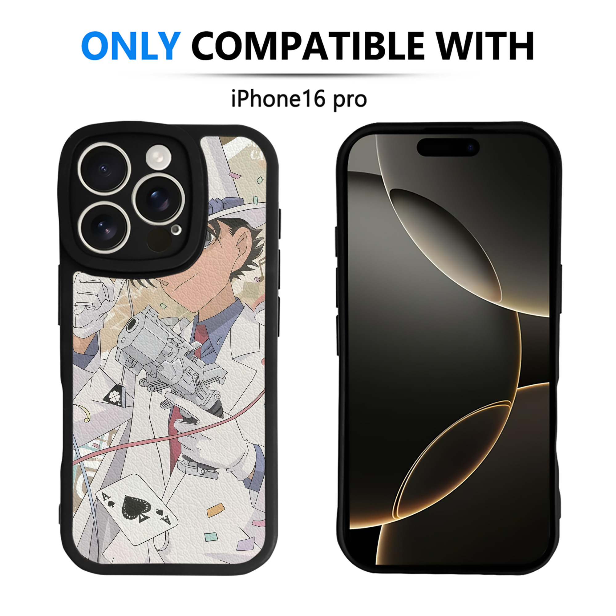 （画像用） 名探偵コナン Detective Conan 【iPhone 16シリーズ対応】シリコンスマホケース（レザー調） 材質：シリコン